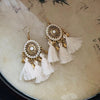 Bohemian Waterdrop Feather Tassel Dangle Earrings