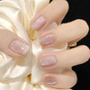EYESFAV Shimmering Rose, PINK, Short, Square Press On Nails