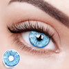 Wearing Gojo Blue Colored Contact Lenses