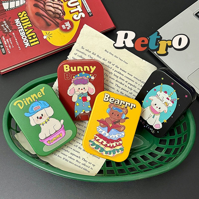 Trendy Dog Yellow, Black, Red, Green Contact Lens Case