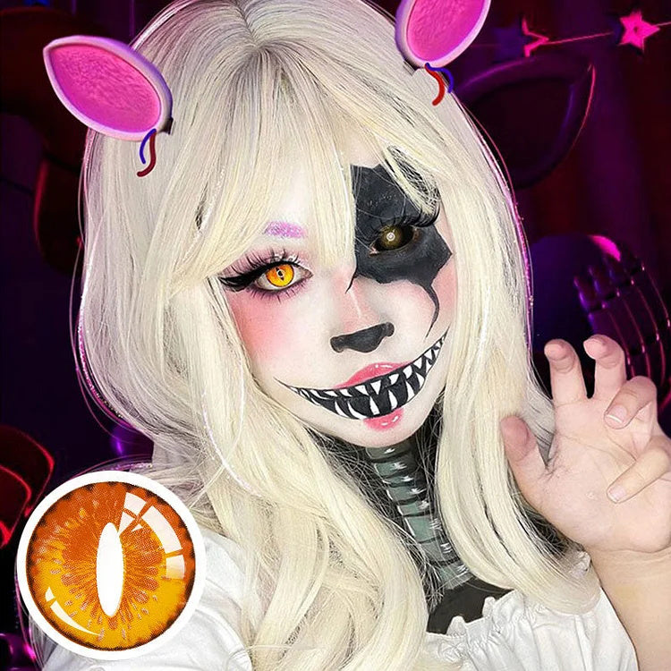 Golden Ruby Cat's Eye Contact Lenses