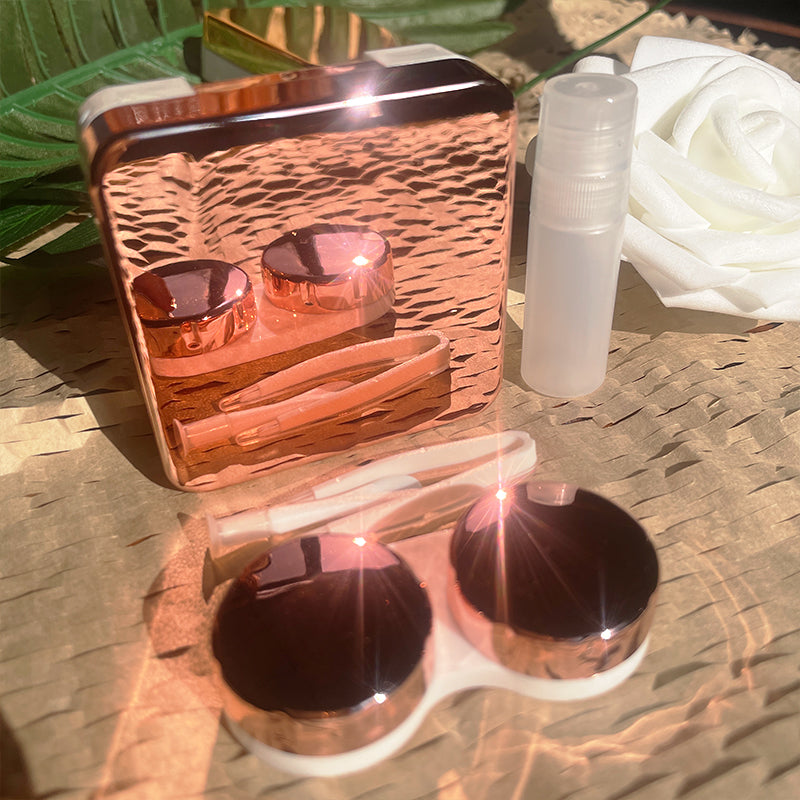 Chic Mirror Rose Gold Contact Lens Case