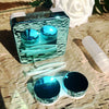 Chic Mirror Blue Contact Lens Case