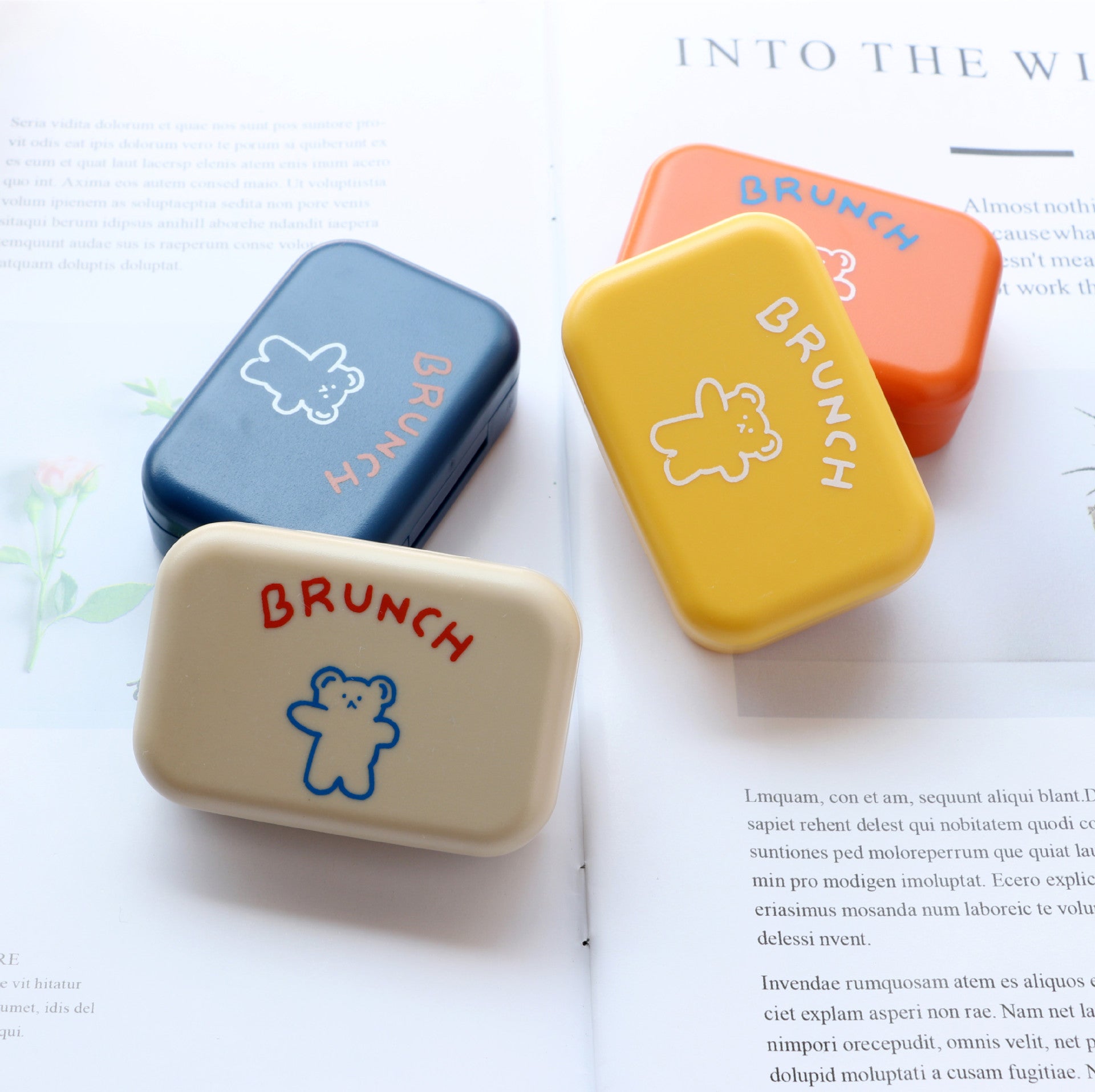 Bear Yellow, Blue, Orange Contact Lens Case