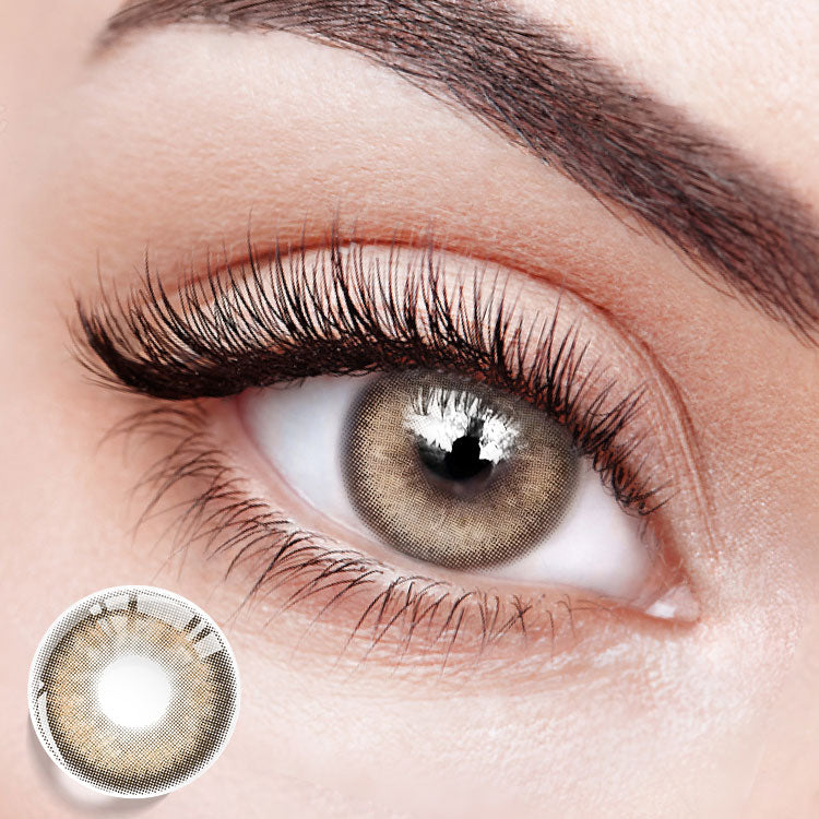 Wearing Glass Ball Brown Colored Contact Lenses