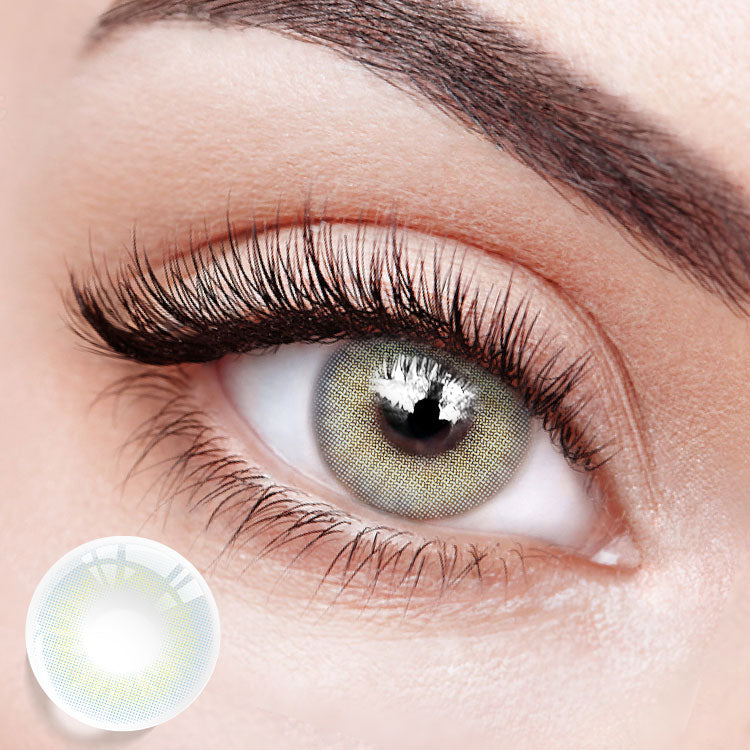 Wearing Euramerican L-Blue Colored Contact Lenses