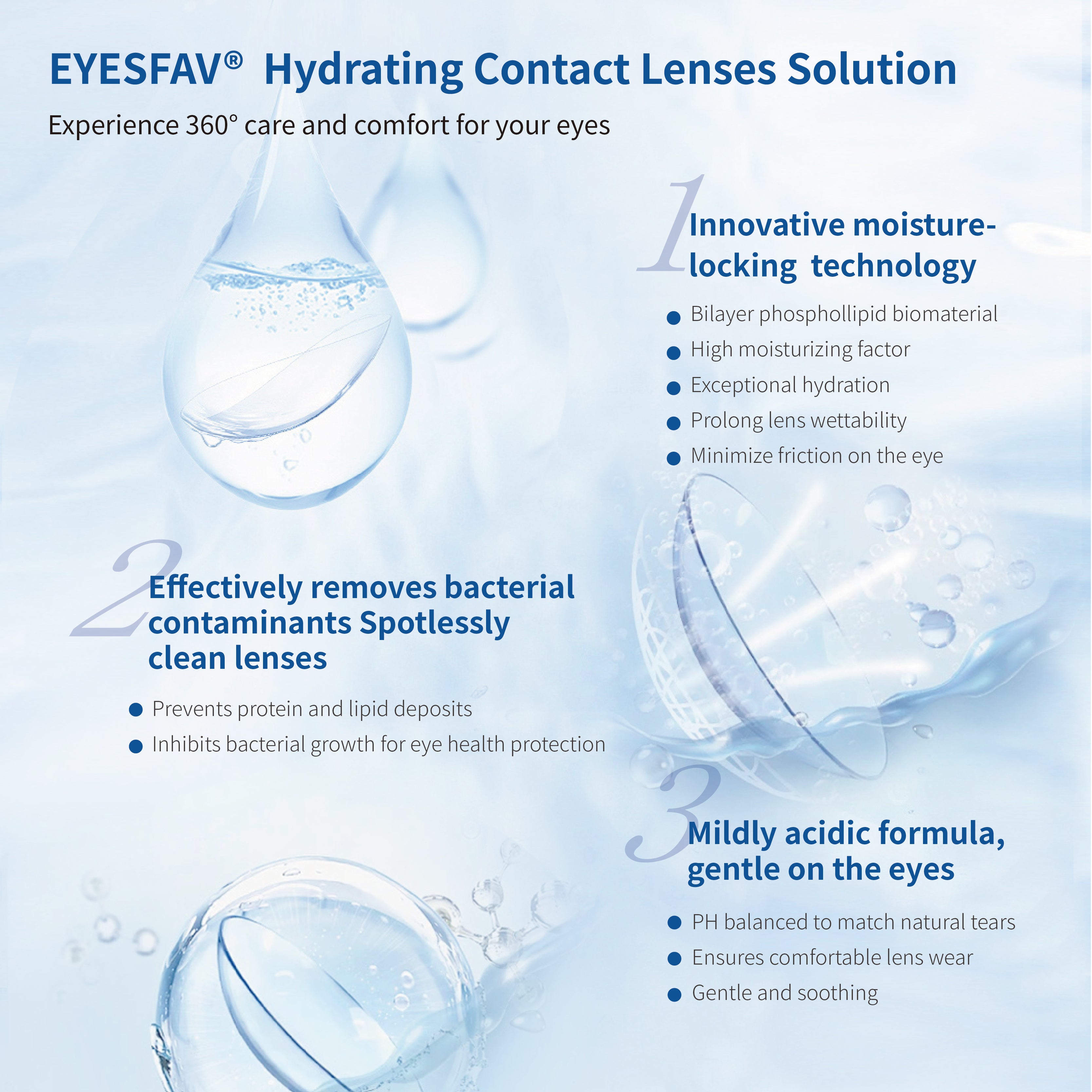 EYESFAV colored contacts 360° care and comfort for your eyes.