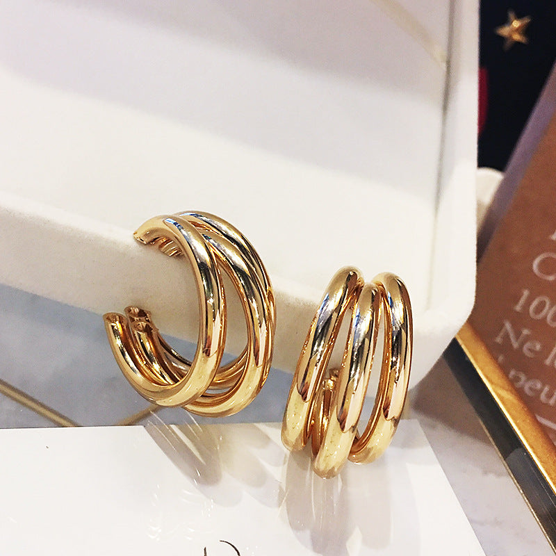 Vintage Floral Hoop Earrings
