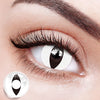 Eyes with White Cat Eye Colored Contact Lenses