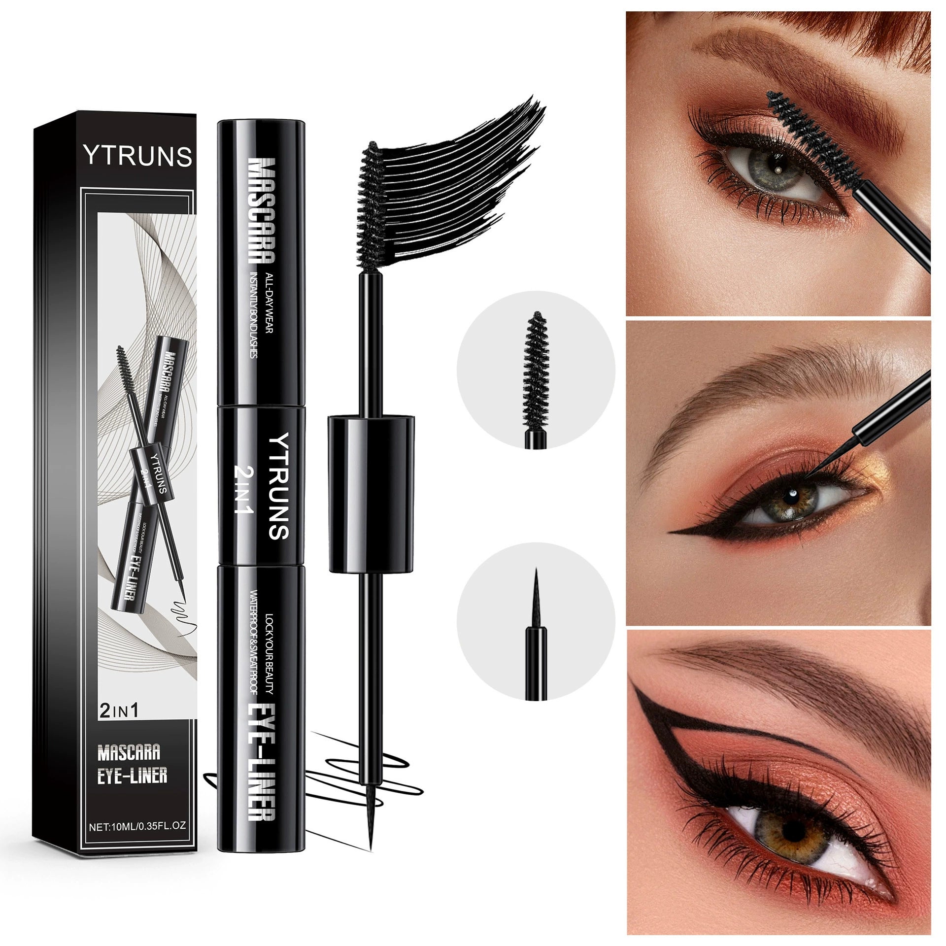 2-in-1 Black Eyeliner Pencil & Mascara