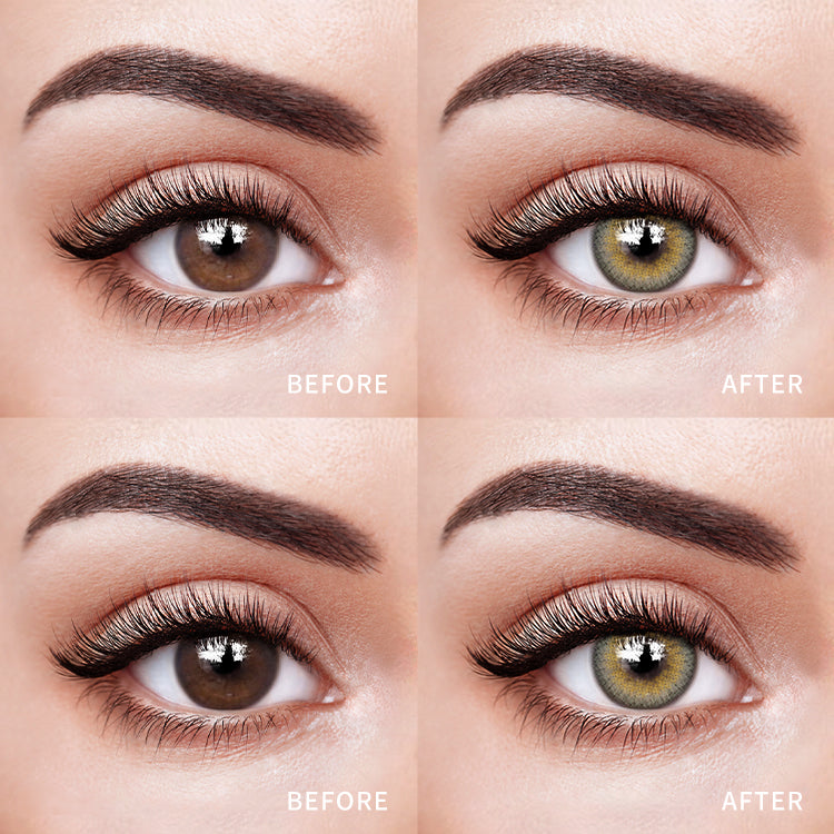 Comparison of the Effects Before and After Wearing Luster Gray Contact Lenses