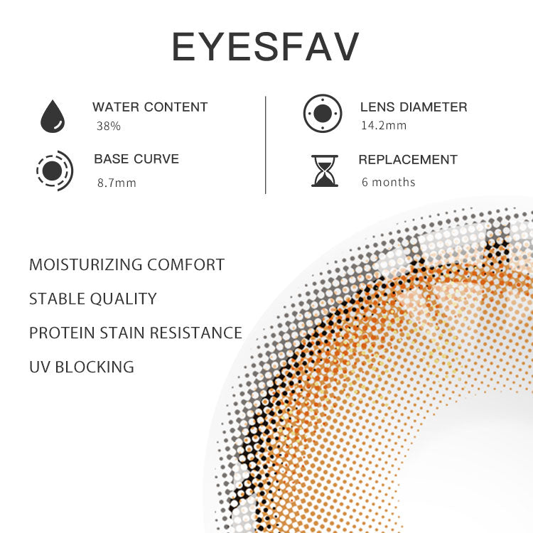 Eyesfav Gem Brown Colored Contact Lenses Parameters