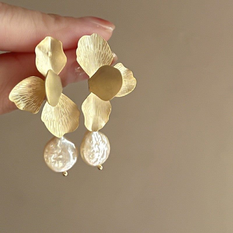 Vintage Floral Hoop Earrings