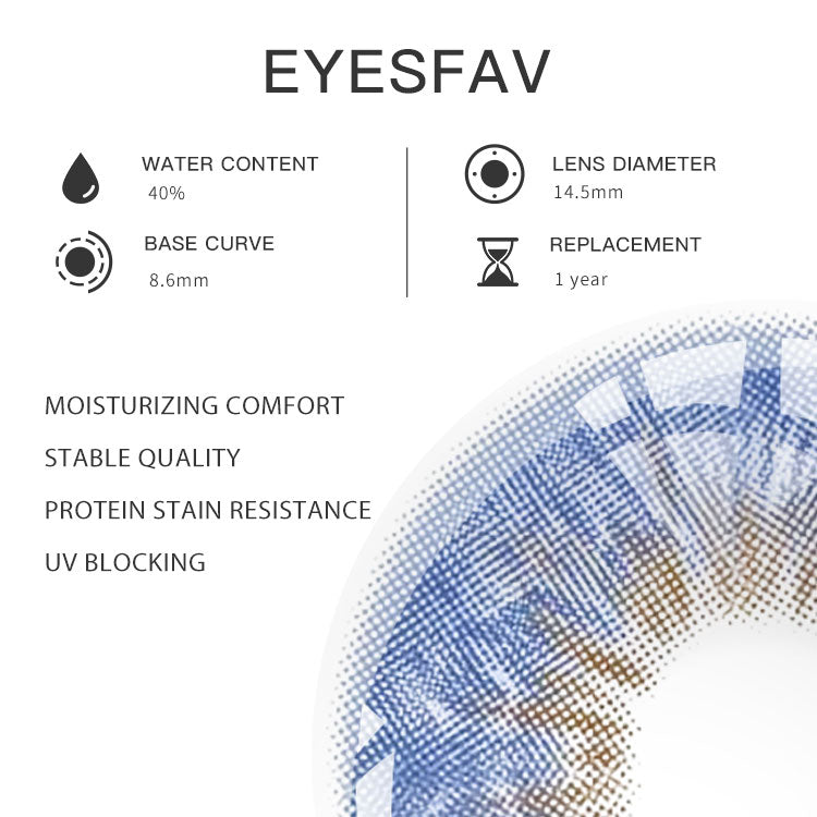 EYESFAV Fiesta Blue Colored Contact Lenses Parameters