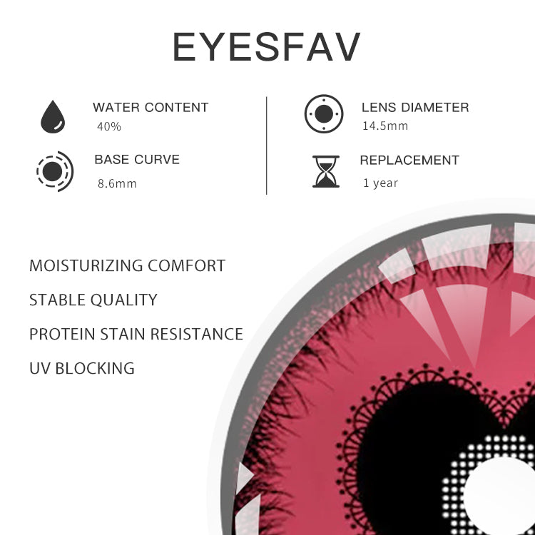EYESFAV Sweetheart Pink Charm Contact Lenses Parameters