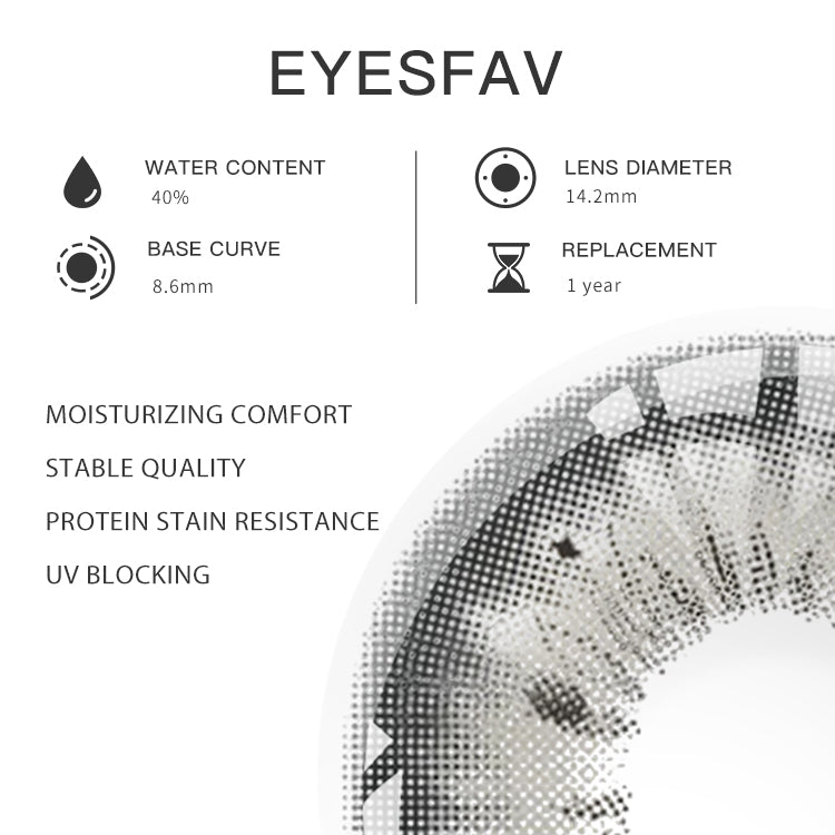 EYESFAV Stormy Gray Colored Contact Lenses Parameters