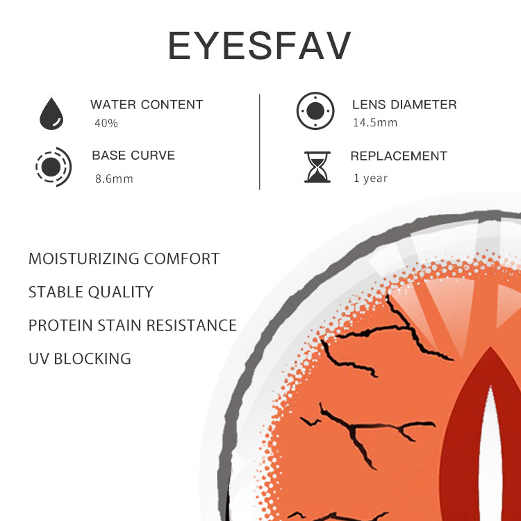 EYESFAV Demon Slayer's Inferno Cat's Eye Contact Lenses Parameters