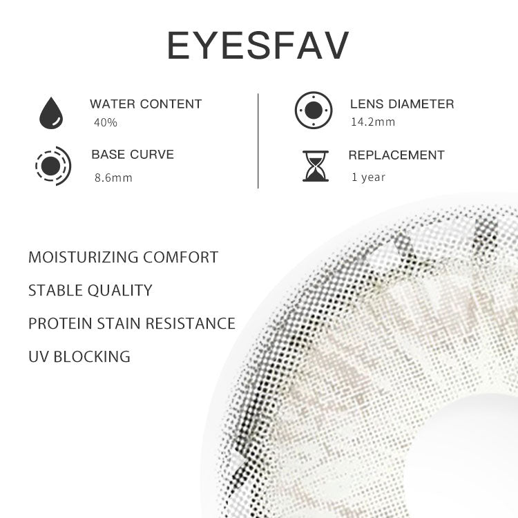 EYESFAV Marble L-Gray Colored Contact Lenses Parameters