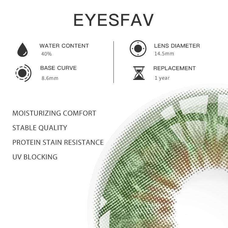 EYESFAV Fiesta Green Colored Contact Lenses Parameters