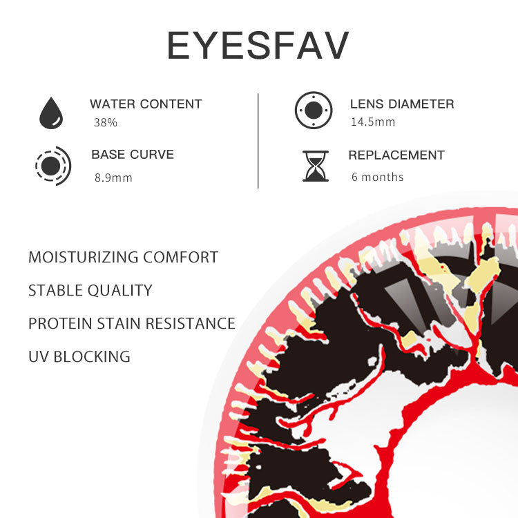 Eyesfav Vampire Survivors Red Colored Contact Lenses Parameters