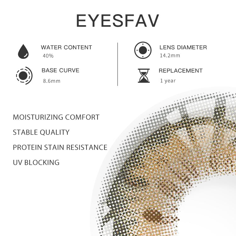 EYESFAV Stormy L-Brown Colored Contact Lenses Parameters