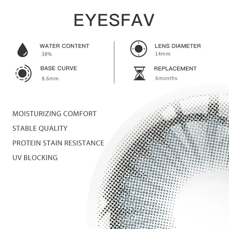 EYESFAV Daisy Blue Colored Contact Lenses Parameters