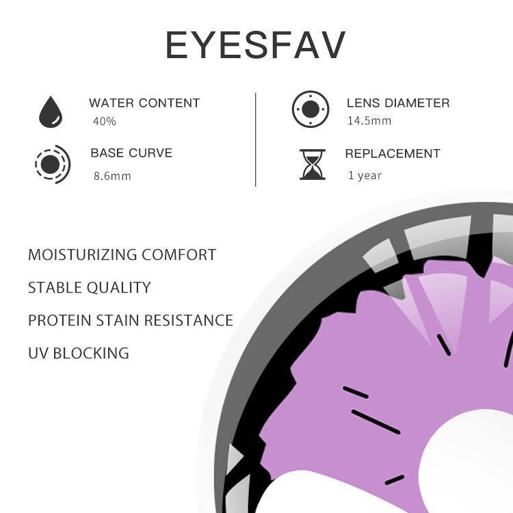 EYESFAV Sunlit Floral Eclipse Purple Contact Lenses Parameters