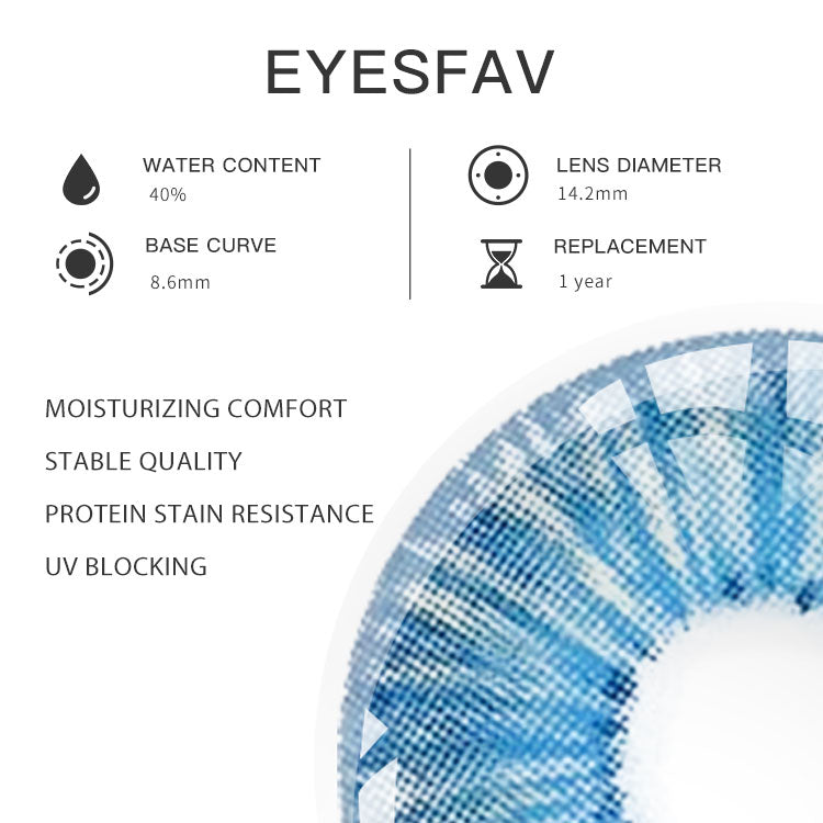 EYESFAV Ever Blue Colored Contact Lenses Parameters