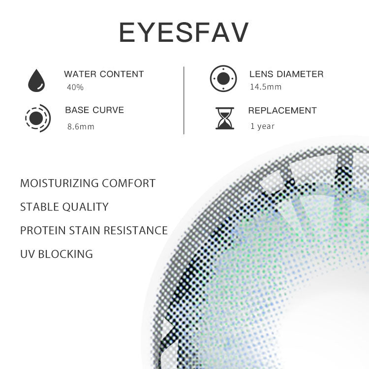 EYESFAV Unspoken Blue Colored Contact Lenses Parameters