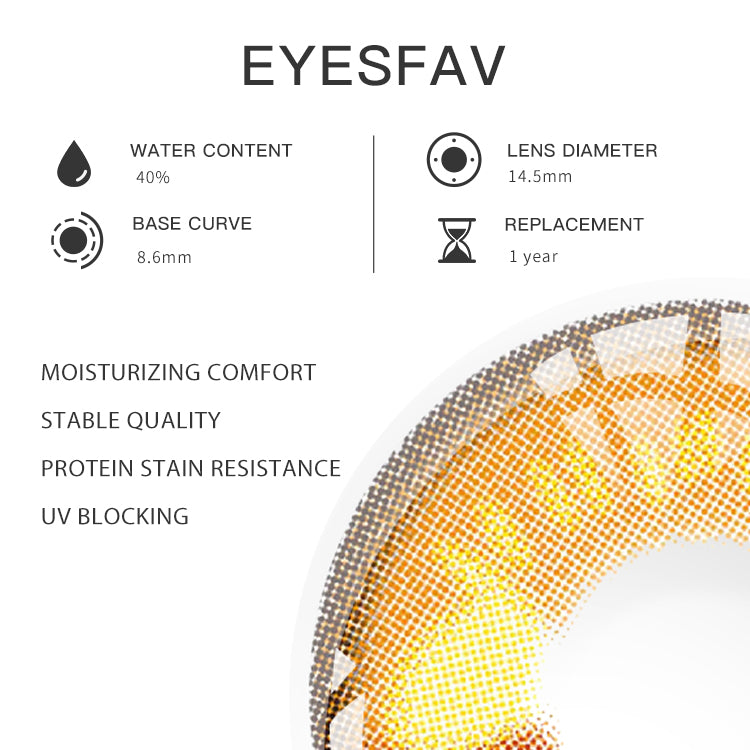 EYESFAV Golden Orange Hues Contact Lenses Parameters