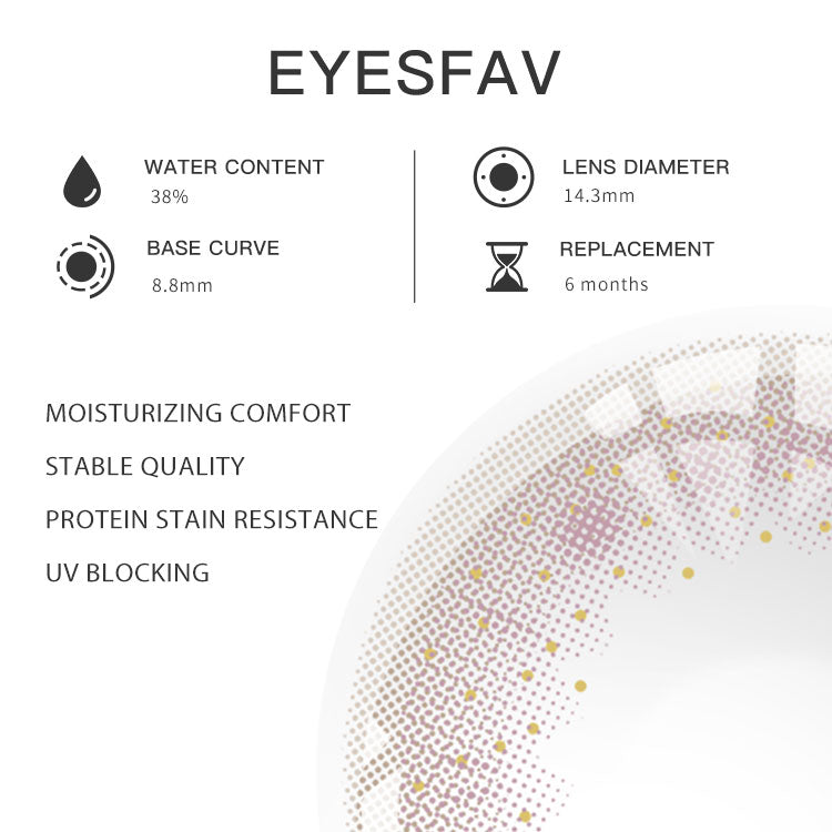 Eyesfav 【Prescription】Tokyo Girl Pink Colored Contact Lenses Parameters