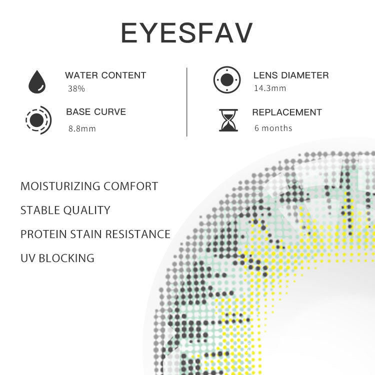 EYESFAV Frosted Gleam Green Contact Lenses Parameters