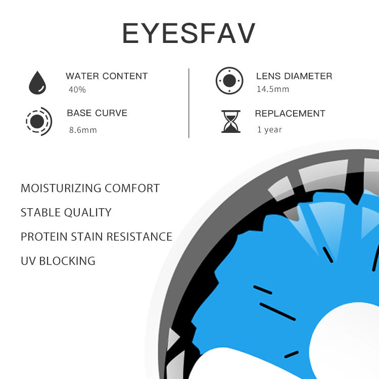 EYESFAV Sunlit Floral Eclipse Blue Contact Lenses Parameters