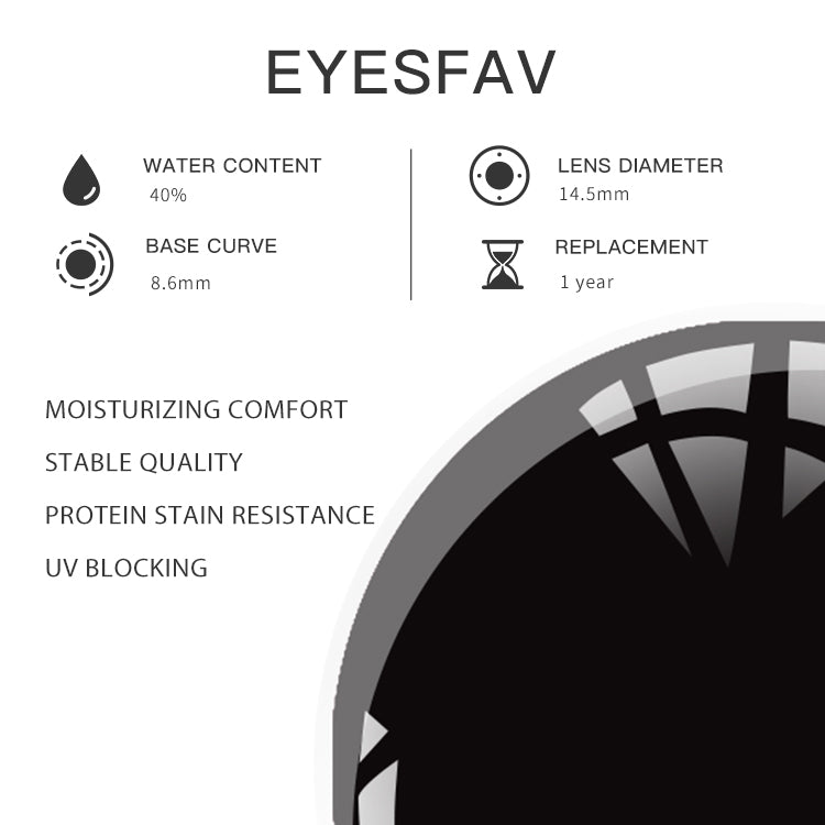 EYESFAV Midnight Eclipse Black Contact Lenses Parameters