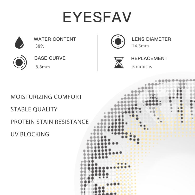 EYESFAV Frosted Gleam Gray Contact Lenses Parameters