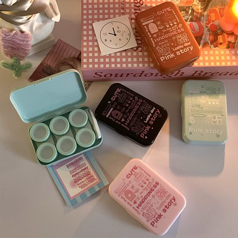 Pink, Red, Green Story Contact Lens Case