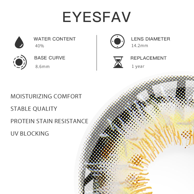 EYESFAV Wild Jungle Gray Colored Contact Lenses Parameters