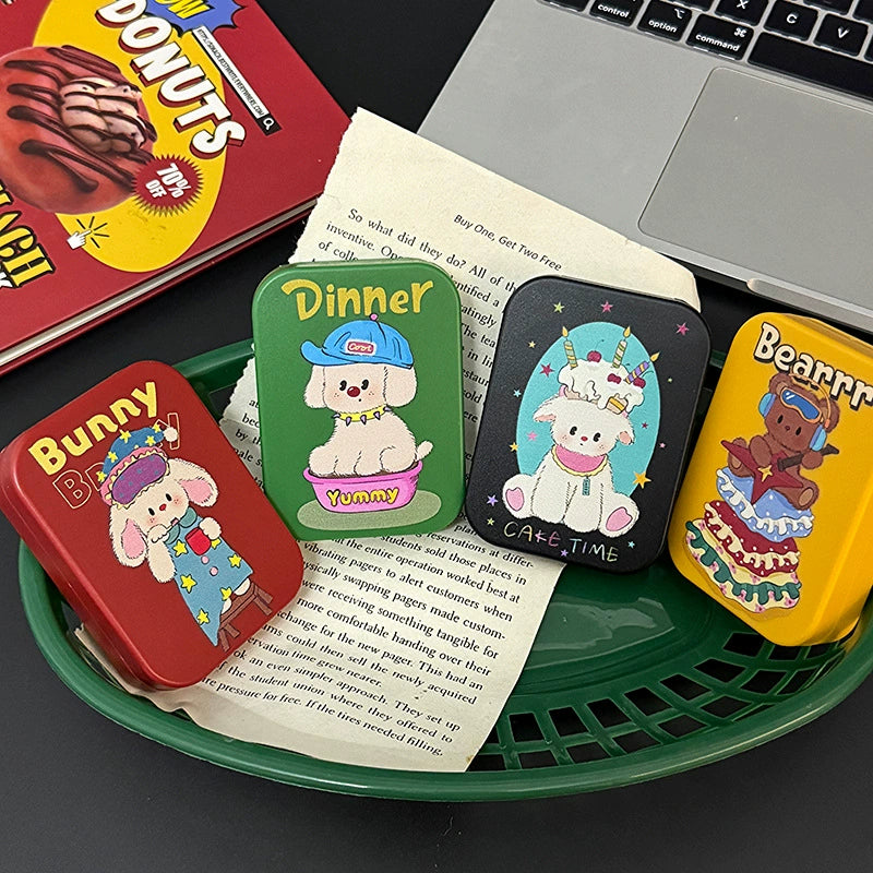 Trendy Dog Yellow, Black, Red, Green Contact Lens Case