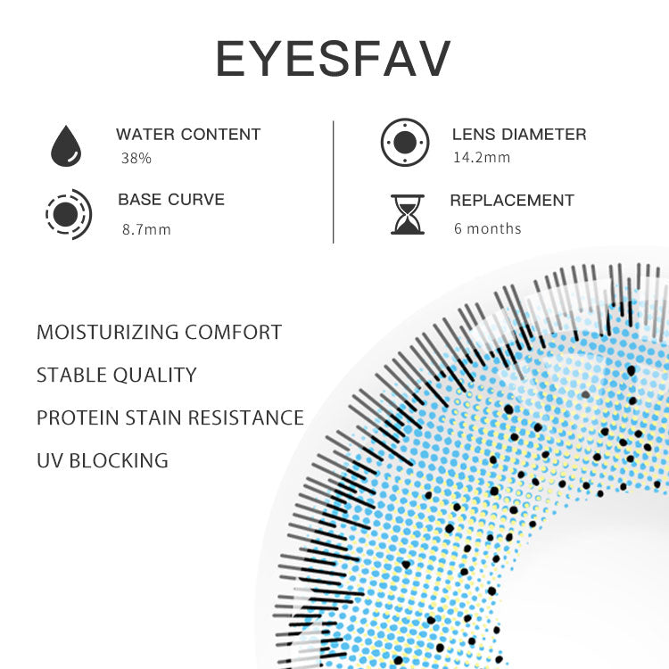 Eyesfav Magic Blue Colored Contact Lenses Parameters