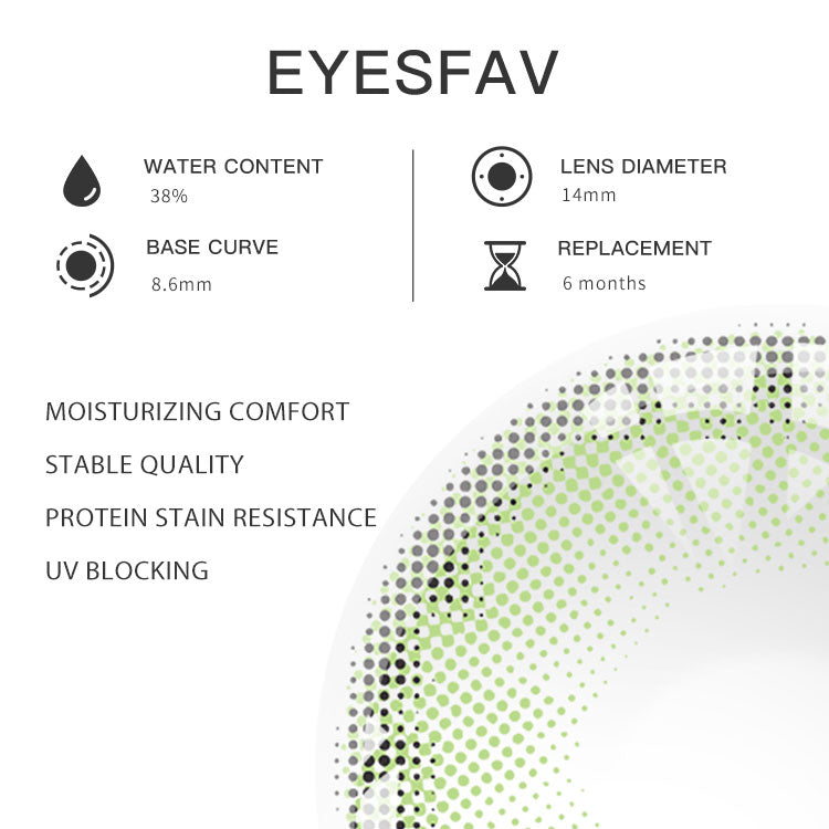 Eyesfav Sicilian Green Colored Contact Lenses Parameters