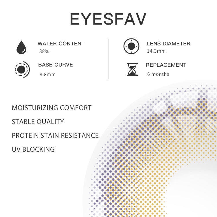 Eyesfav 【Prescription】Rime L-Brown Colored Contact Lenses Parameters