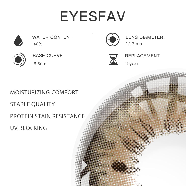 EYESFAV Vintage Hazel Colored Contact Lenses Parameters