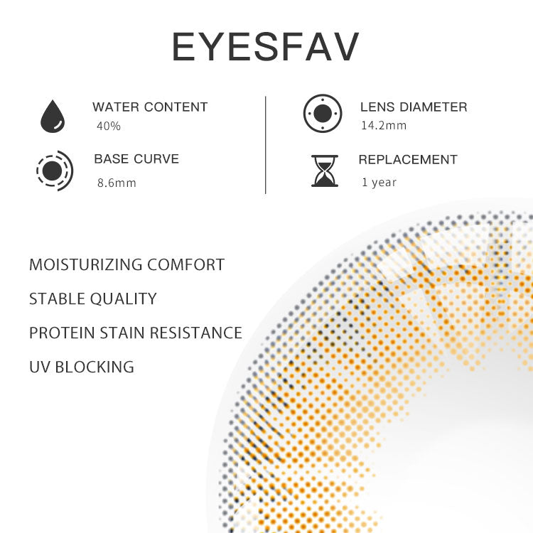 EYESFAV Marble Brown Colored Contact Lenses Parameters