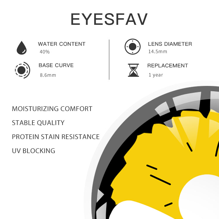 EYESFAV Sunlit Floral Eclipse Yellow Contact Lenses Parameters