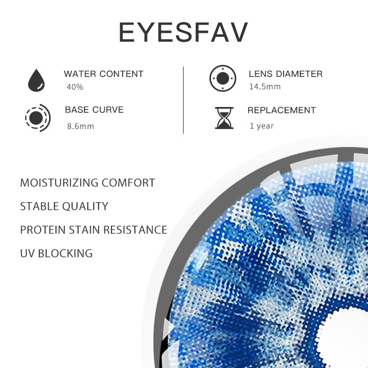 EYESFAV Icy Blue Shard Contact Lenses Parameters