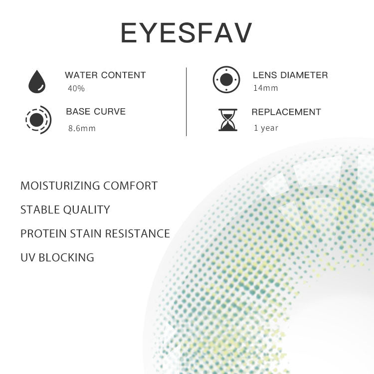 EYESFAV Sin Green Colored Contact Lenses Parameters