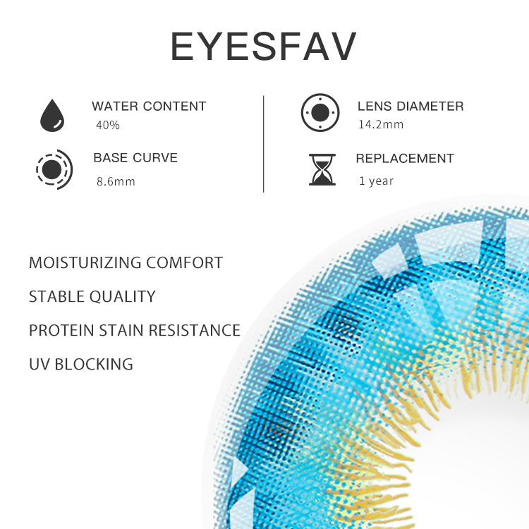 EYESFAV Wild Jungle Blue Colored Contact Lenses Parameters