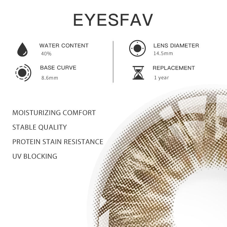 EYESFAV Fiesta Brown Colored Contact Lenses Parameters