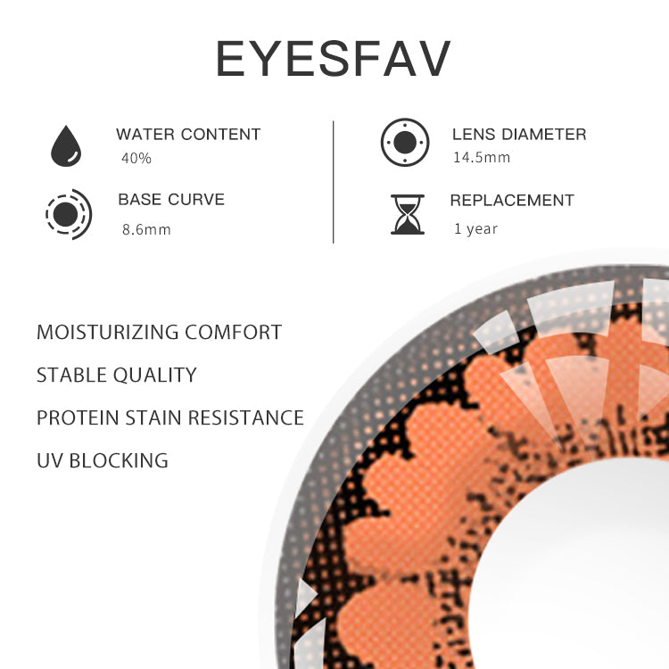 EYESFAV Shadow Blossom Circlet Eyes Brown Contact Lenses Parameters