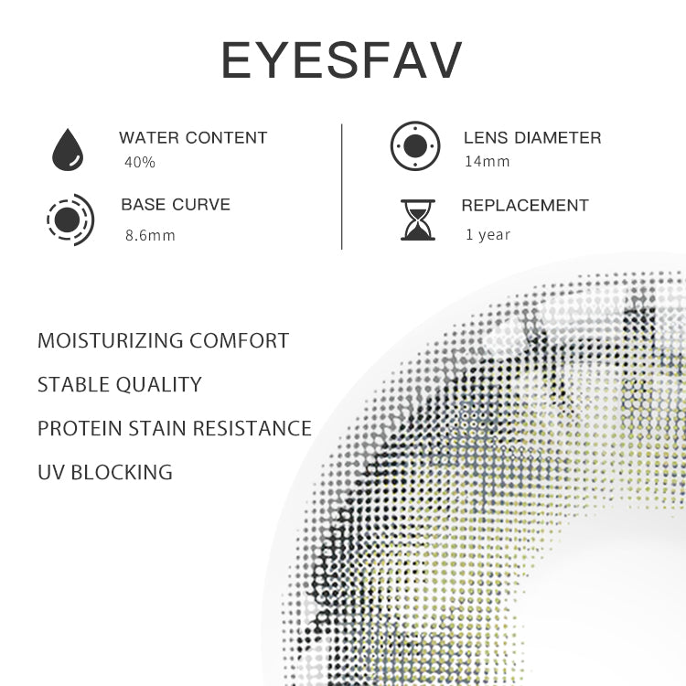 EYESFAV Glacier Gray Colored Contact Lenses Parameters